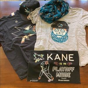 San Jose Sharks mega-bundle hat scarf tops rally
